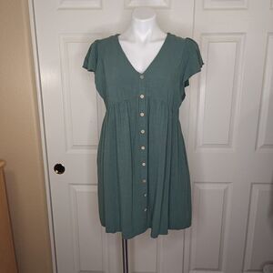 Wishlist flutter sleeves V-neck baby doll mini dress sz S